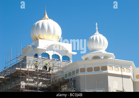 Gurdwara Sikh-Tempel im Bau, Leamington Spa, Warwickshire, UK. Stockfoto