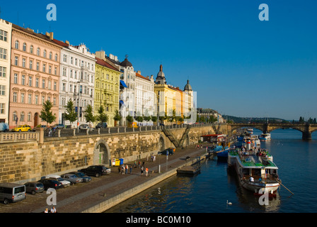 Riverside Prag Tschechische Republik Europa Stockfoto