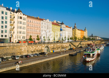 Riverside Prag Tschechische Republik Europa Stockfoto