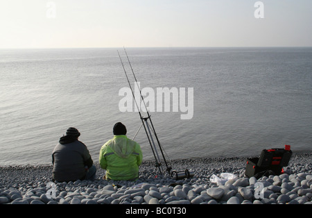 Angeln an der Knap Barry Insel Vale von Glamorgan South Wales UK Stockfoto