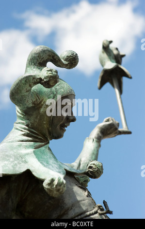 Hofnarr Statue, Henley Street, Stratford-Upon-Avon, Warwickshire, England Stockfoto