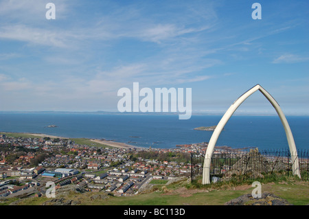 Blick über North Berwick von North Berwick Gesetz, East Lothian Stockfoto