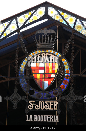 Kamm des Mercat St. Josep La Boqueria Barcelona Catalunya Spanien Stockfoto