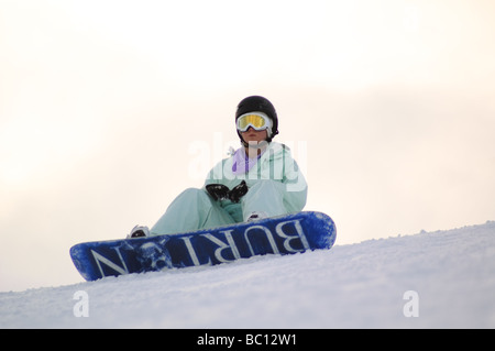 Snowboarden im Resort Geilo, Norwegen Stockfoto