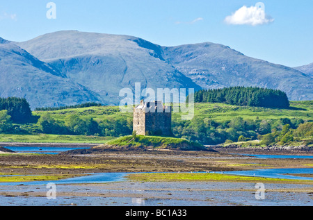 Castle Stalker in der Nähe von Portnacroish in Loch Linnhe Lorn Schottland Stockfoto