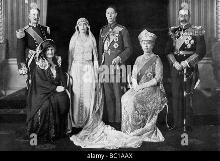 Die Hochzeit des Herzogs von York und Lady Elizabeth Bowes-Lyon, 1923. Artist: Unbekannt Stockfoto