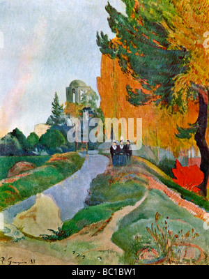 "Landschaft in Arles in der Nähe der Alyscamps", 1888 (1939). Artist: Paul Gauguin Stockfoto