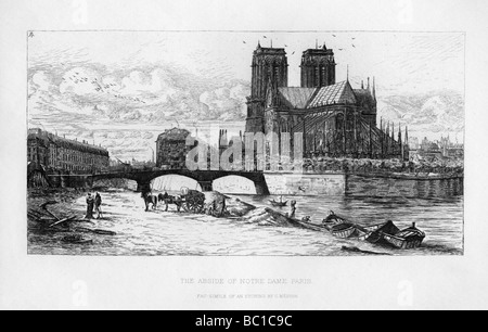 Die ABSIDE (Apsis) der Kathedrale Notre Dame, Paris, Frankreich, c 19. Artist: Unbekannt Stockfoto