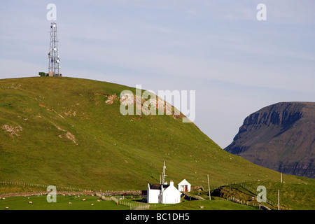 Telekommunikation-Mast, Duntulm, Isle Of Skye, innere Hebriden, West Coast of Scotland, UK Stockfoto