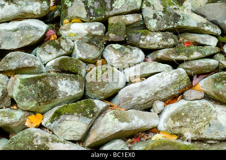 Steinmauer, erbaut im frühen 1800 s in Great Smoky Mountains National Park Stockfoto