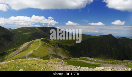 Hopegill Kopf und Grasmoor von Grisedale Pike, englischen Lake District Stockfoto