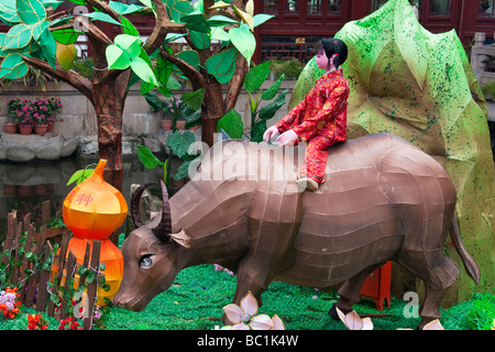 Bunte Laternen Chenghuang Tempel Messe feiern Laternenfest während Chinese New Year Shanghai China Stockfoto