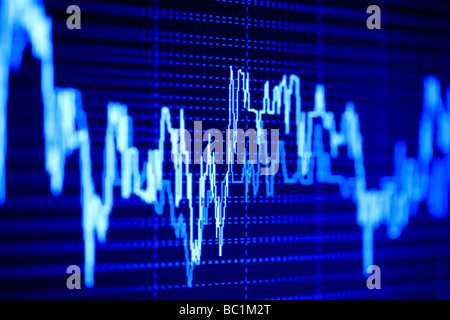 Börse-Diagramme auf dem LCD-Monitor. Stockfoto