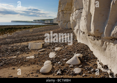 East Sussex Küste und den Seven Sisters Kreidefelsen bei Birling Gap England UK Stockfoto