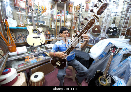 Indien Agra-Musikladen Stockfoto