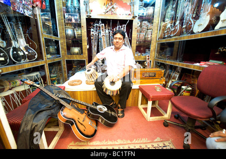 Indien Agra-Musikladen Stockfoto