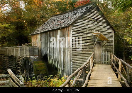 Kabel-Mühle Getreidemühle, Cades Cove, Great Smoky Mountains National Park Stockfoto