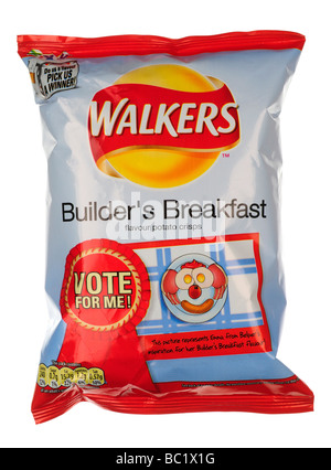 Der Gewinner des Walkers Stimme für ein Geschmack Wettbewerb Builder s Frühstück Geschmack Paket von Walkers Crisps Stockfoto