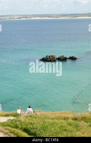 Blick über St Ives Harbour Stockfoto