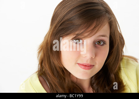 Porträt von nachdenklichen jungen Mädchen Stockfoto