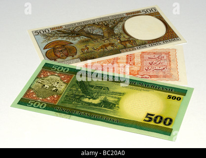 North West African Banknoten. Stockfoto