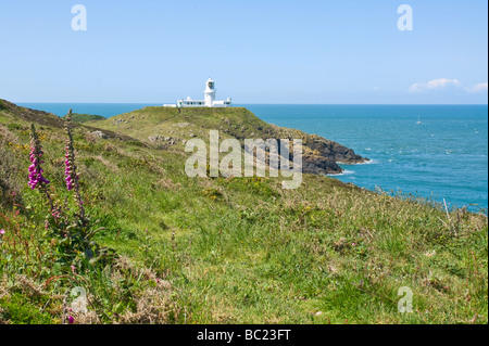 Stolperfallen Head Lighthouse, Pembrokeshire, Wales Stockfoto