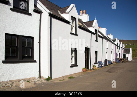 Reihe von Hütten, Stein, Isle Of Skye, innere Hebriden, West Coast of Scotland, UK Stockfoto