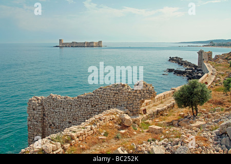 Kızkalesi (Maiden Castle), in der Nähe von Mersin, Türkei Stockfoto