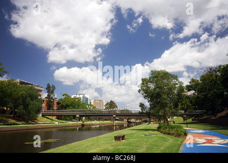 Parramatta Gehweg und Brücke, New-South.Wales, Australien. Stockfoto