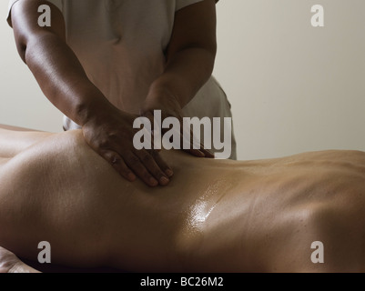 Ayurvedische massage Pflege von traditionelle Medizin aus Kerala Indien Stockfoto