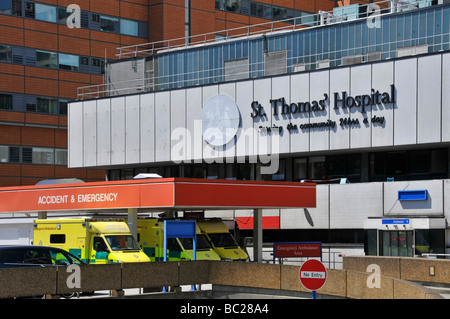 St. Thomas Hospital Unfall- und Notfall-Ambulanzen Stockfoto