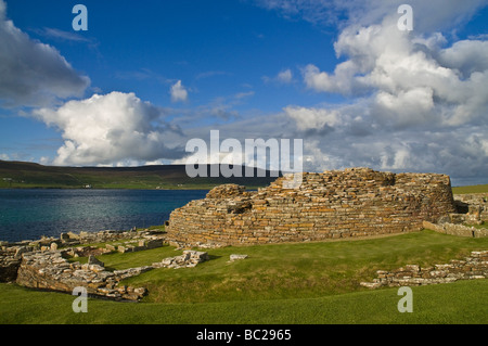 dh Gurness EVIE ORKNEY Eisen Broch Verteidigungsanlagen zerstörten Siedlung Stockfoto