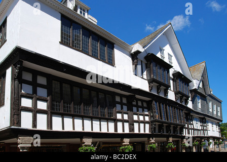 die Butterwalk tudor-Gebäude am Dartmouth in Devon, Großbritannien Stockfoto