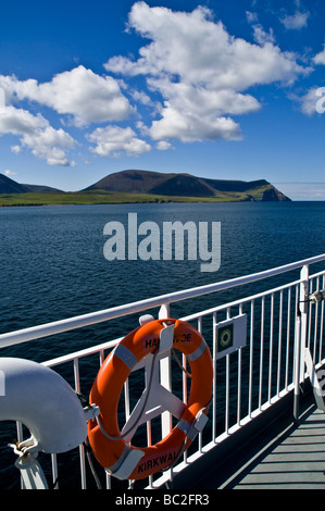 dh Kame von Hoy HOY SOUND ORKNEY Lifebelt auf MV Hamnavoe Fährschiff Reise Reise Reise Meer schottland Stockfoto
