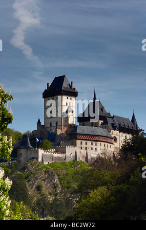 Burg Karlstein - eine große gotische Burg gegründet 1348 von Charles IV Stockfoto