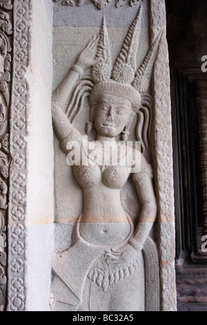 Gesagt Steinbildhauen [Basrelief], [Angkor Wat], Kambodscha Stockfoto