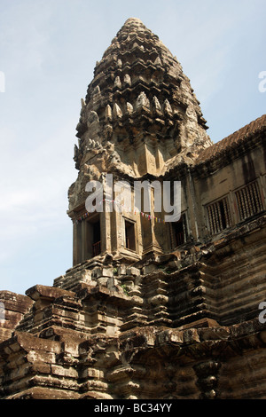 Orientalische Stein-Turm, [Angkor Wat] Tempelruinen, Kambodscha, Südost-Asien Stockfoto