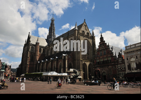 St. Bavo-Kirche auf dem Grote Markt in Haarlem Holland Stockfoto