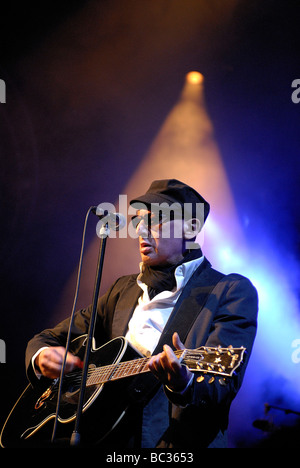 Alain Bashung auf dem "Festival du Bout du Monde" (Weltmusikfestival) (2008/08/10) Stockfoto