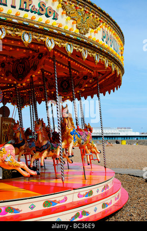 Karussell am Strand von Brighton, Brighton, England Stockfoto