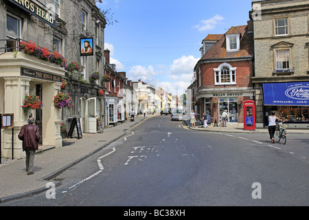 Wimborne Dorset Stadtzentrum Stockfoto