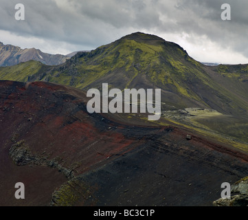 Lava mit Asche und Bimsstein, Hochland Landmannalaugar, Island Stockfoto