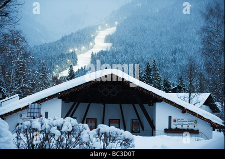 Nacht Ski Seefeld Skigebiet Tirol Österreich Stockfoto