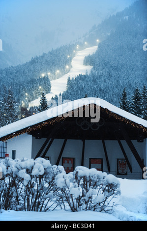 Nacht Ski Seefeld Skigebiet Tirol Österreich Stockfoto