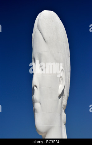 "Dream", (Detail), Outdoor-Skulptur von Jaume Plensa. Sutton Manor, Nürnberg, Merseyside, England, Vereinigtes Königreich, Europa. Stockfoto