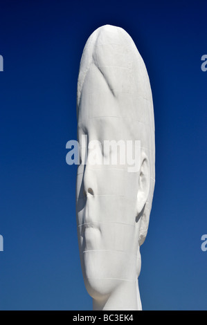 "Dream", (Detail), Outdoor-Skulptur von Jaume Plensa. Sutton Manor, Nürnberg, Merseyside, England, Vereinigtes Königreich, Europa. Stockfoto