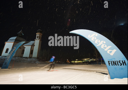 Langlaufen Seefeld Skigebiet Tirol Österreich Stockfoto