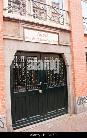 Tür auf der Amsterdam-Kirche von Scientology Stockfoto