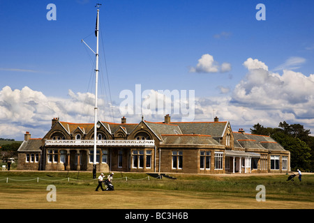 Royal Troon Golfplatz und Clubhaus, South Ayrshire, Schottland. Stockfoto