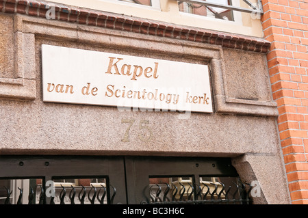 Tür auf der Amsterdam-Kirche von Scientology Stockfoto